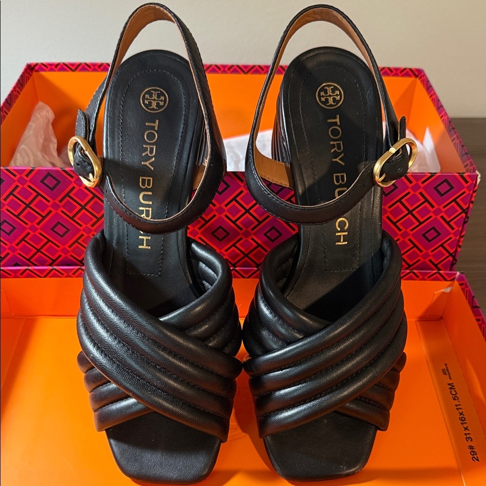 Tory Burch Kira quilted 55mm heel sandal/nappa leather